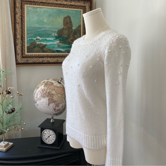 LOFT White Pearl Sweater Women - Picture 2 of 3